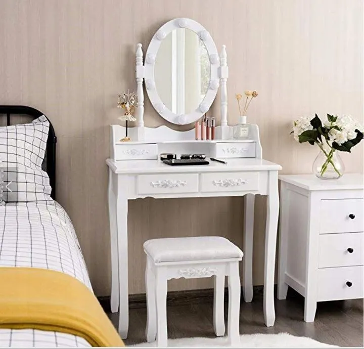 Minőségi fésülködő asztal tükörrel és LED-es lámpákkal