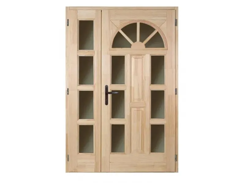 NAPSUGÁR - fa bejárati ajtó 140x210 (szélén-üveg-jobb)