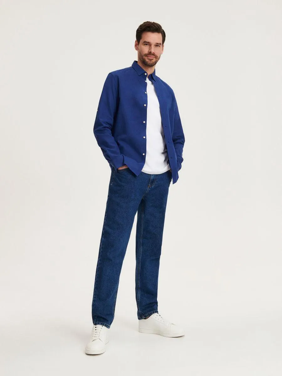 Regular szabású, lenben gazdag ing