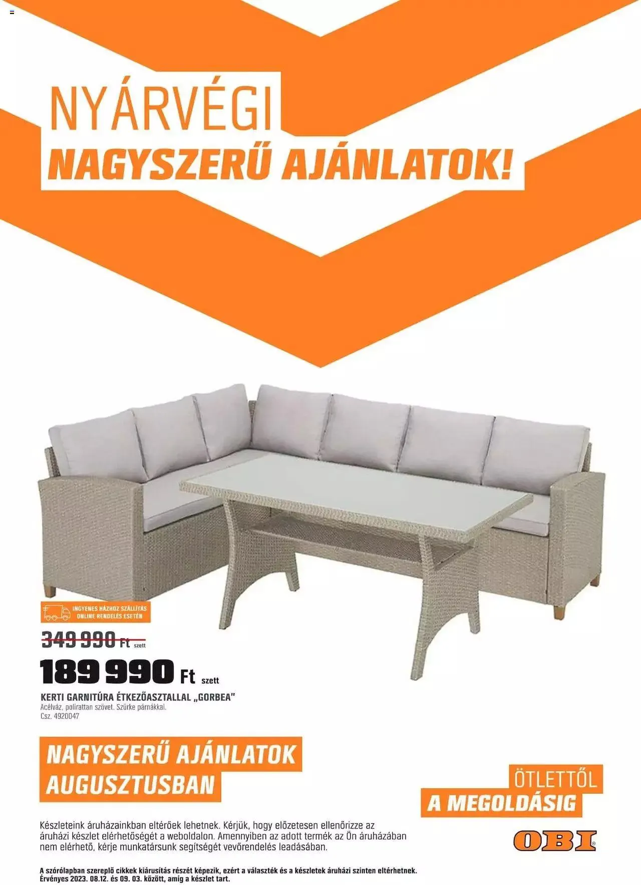 Katalógus OBI Aktuális ajánlatok augusztus 12.-tól szeptember 3.-ig 2023. - Oldal 1