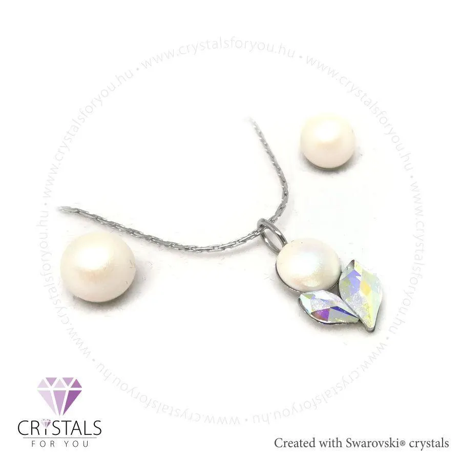 Tulipán ékszerszett Swanis® prémium kristállyal díszítve, gömb fülbevalóval