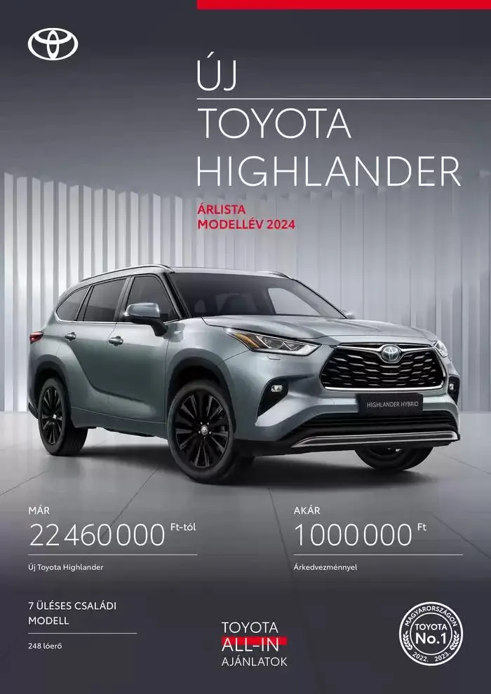 Katalógus Toyota Highlander december 3.-tól december 3.-ig 2025. - Oldal 1
