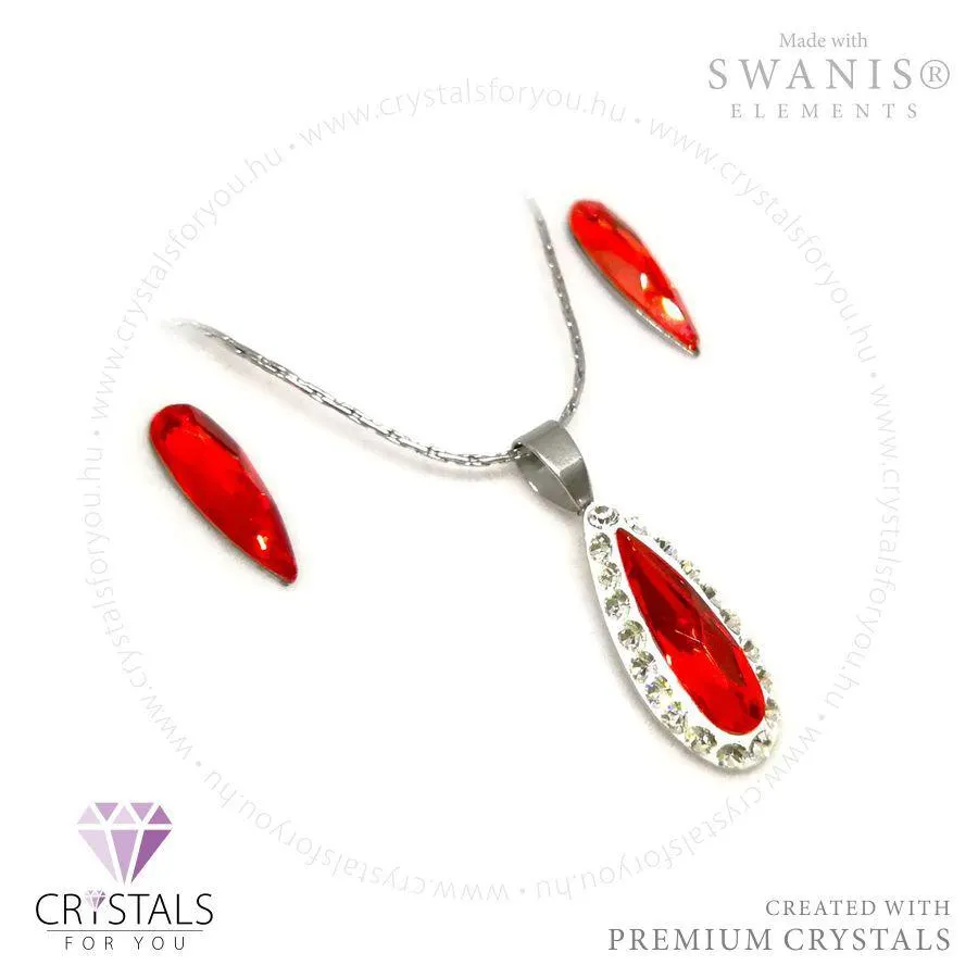 Hosszú csepp medálos szett Swanis® prémium kristállyal díszítve