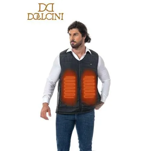DOLLCINI Férfi fűthető V-nyakú mellény - XL méret