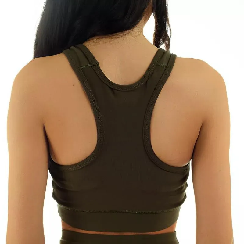 Női sportmelltartó STUFFED - Iron Aesthetics, katonazöld