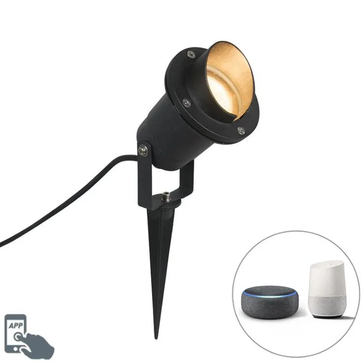 Intelligens tüskés fekete IP65, WiFi GU10-gyel - Kész