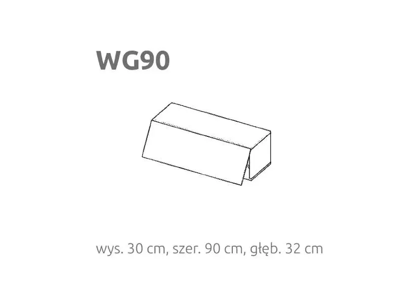 BRIKS Felfelé nyíló fekvő fali szekrény WG90