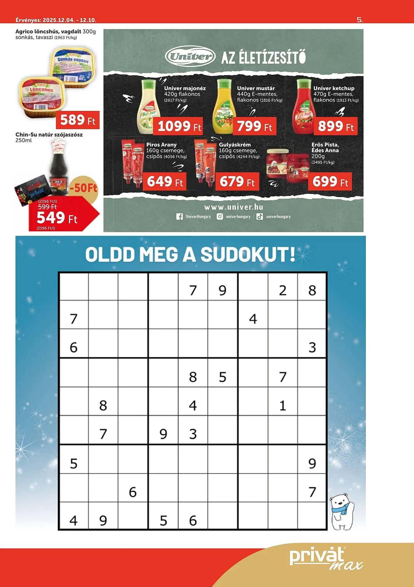 Katalógus PRIVÁT akciós újság december 4.-tól december 10.-ig 2025. - Oldal 5