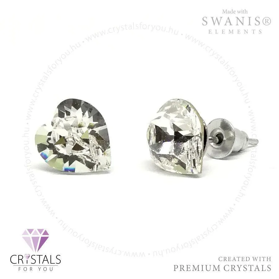 Swanis® prémium kristállyal díszített szív alakú fülbevaló