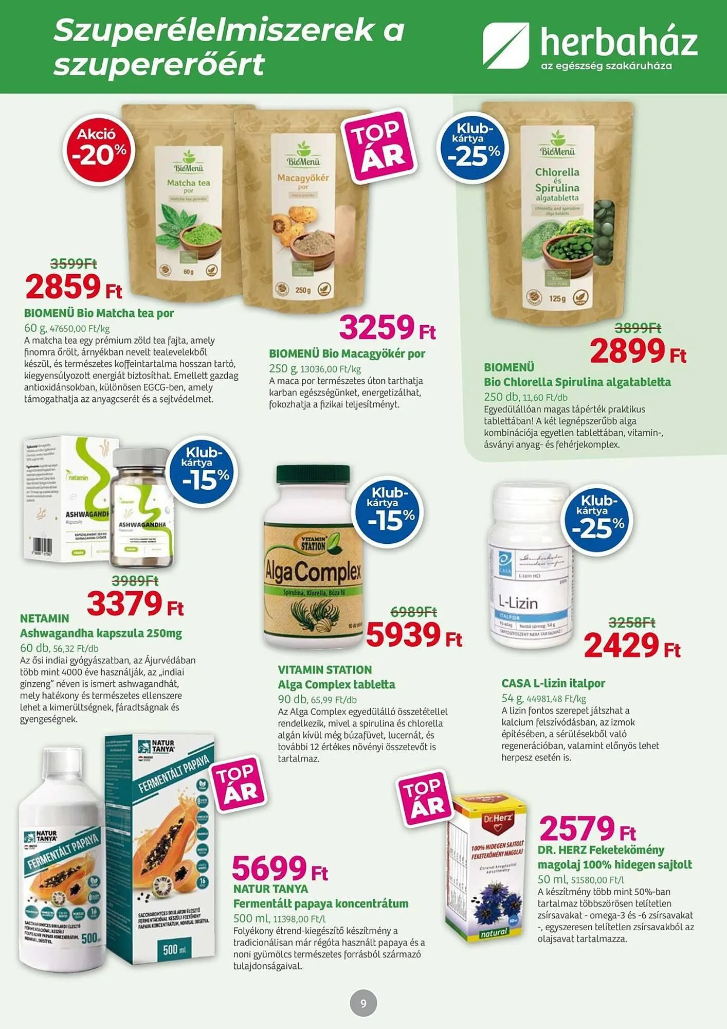 Katalógus Herbaház akciós újság augusztus 4.-tól augusztus 31.-ig 2025. - Oldal 9