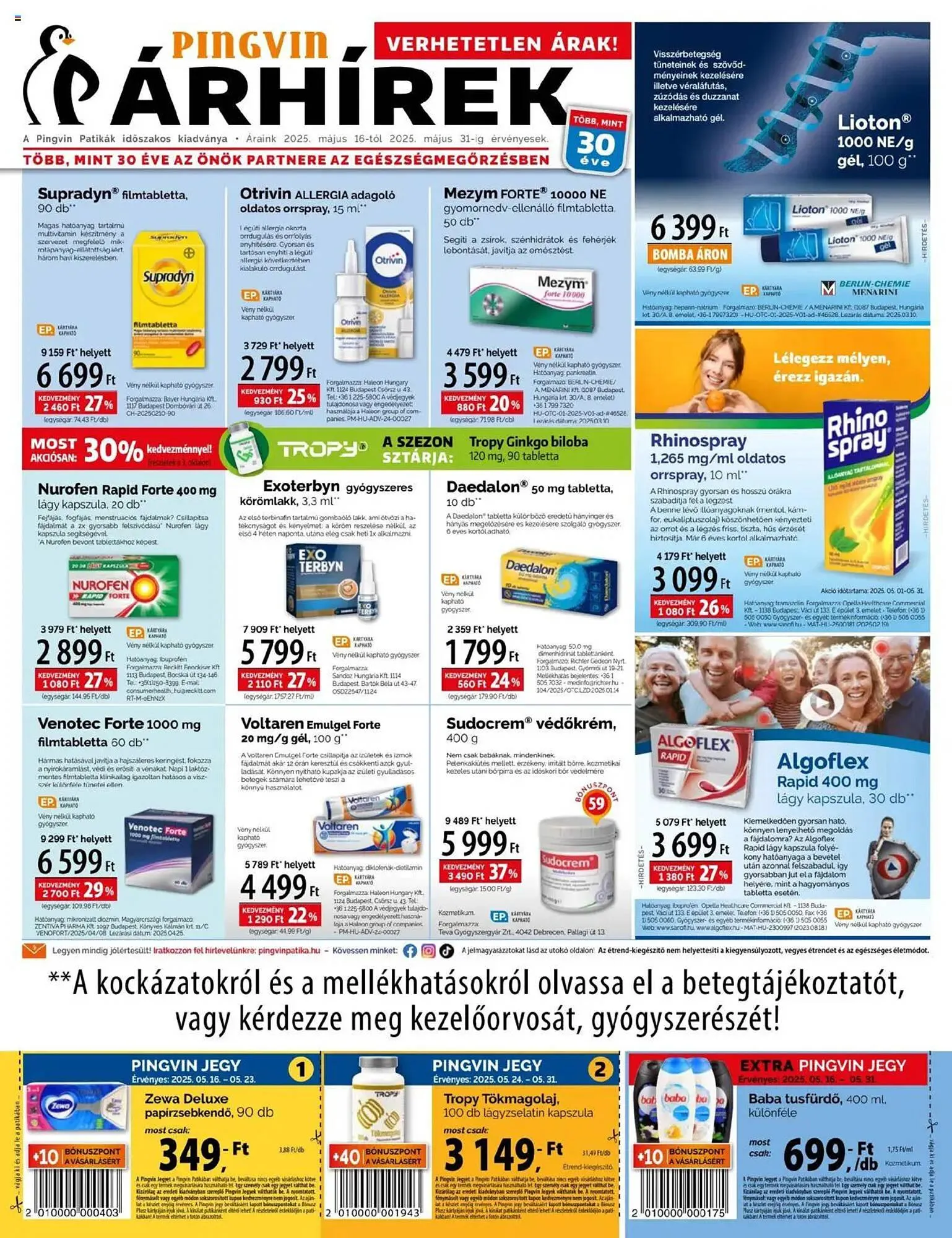 Katalógus Pingvin Patika akciós újság május 16.-tól május 31.-ig 2025. - Oldal 1