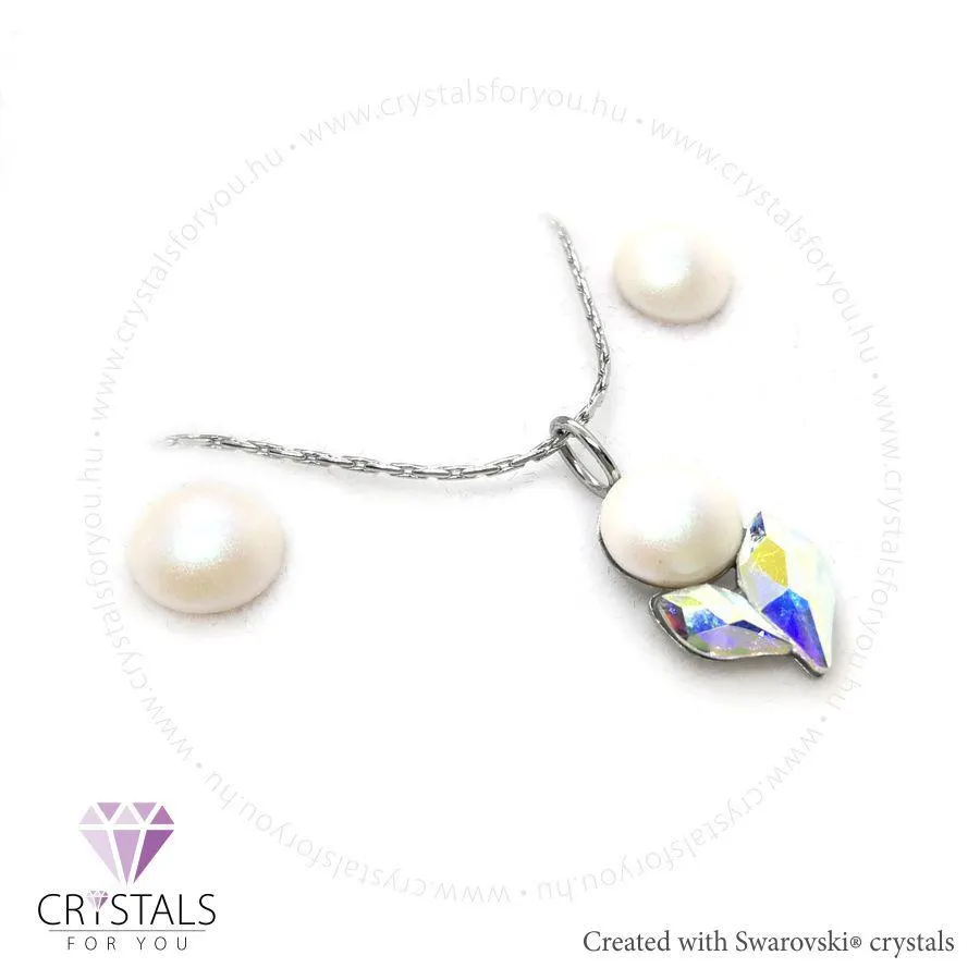 Tulipán ékszerszett Swanis® prémium kristállyal díszítve, félgömb fülbevalóval