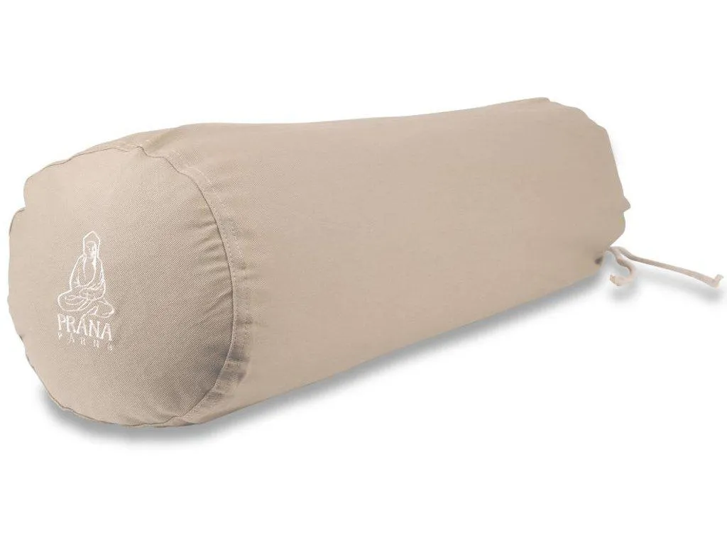 PRÁNA jóga hengerpárna huzattal - drapp 70 x 20 cm | + Ajándék: utántöltő