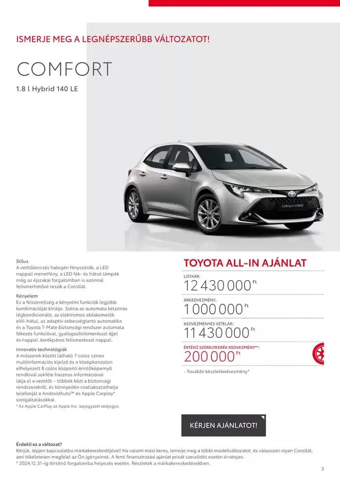 Katalógus Toyota Corolla Hatchback MY24 december 18.-tól december 18.-ig 2025. - Oldal 3