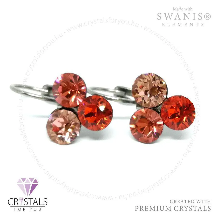 Swanis® prémium kristállyal díszített háromszög alakú francia kapcsos fülbevaló