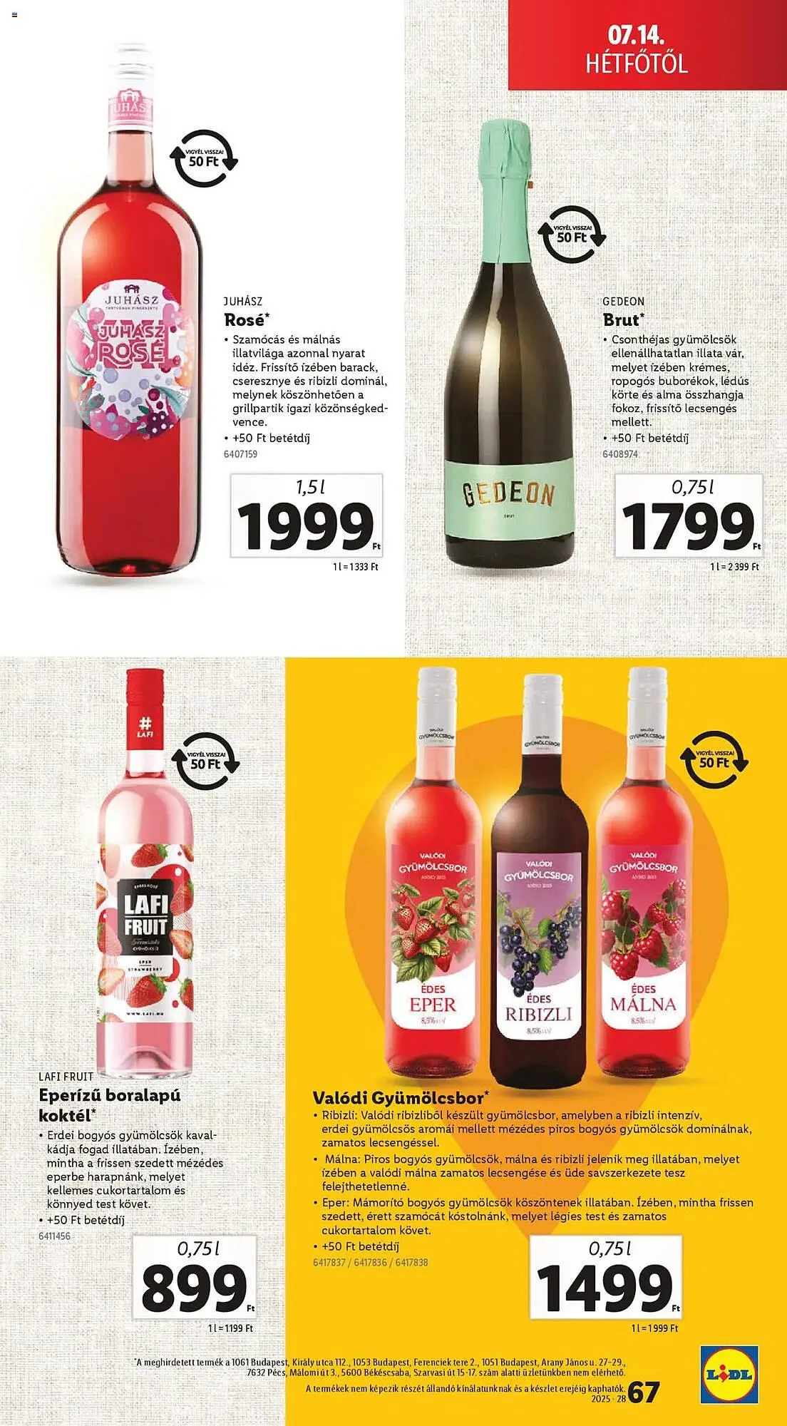 Katalógus Lidl akciós újság július 10.-tól július 16.-ig 2025. - Oldal 67