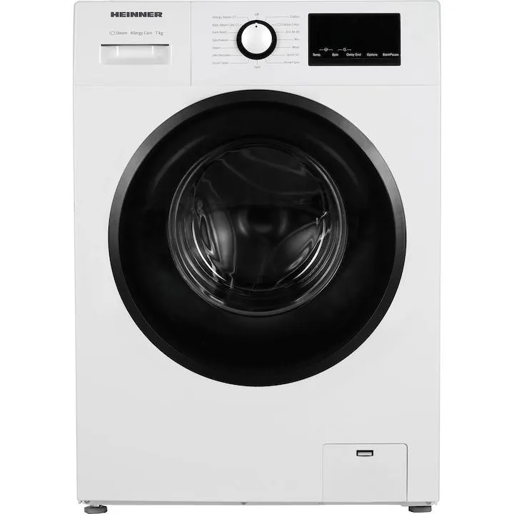 Heinner Slim HWM-H7012SE +++ mosógép, 7 kg, 1200 fordulat / perc, E-osztály, Gőz, LED kijelző, Fehér