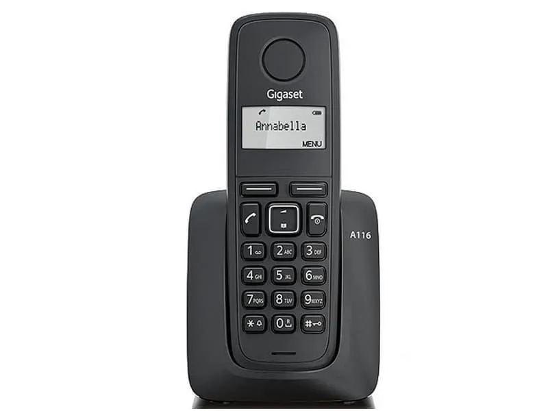 Gigaset A116 DECT Telefon, Fekete