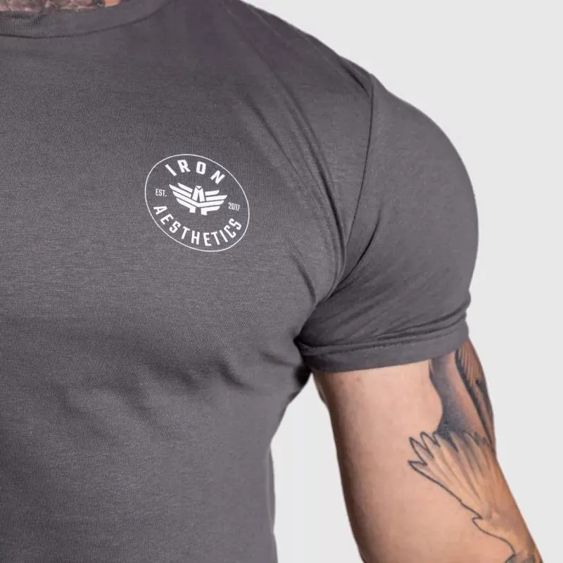 Férfi sportpóló Iron Aesthetics Circle, charcoal