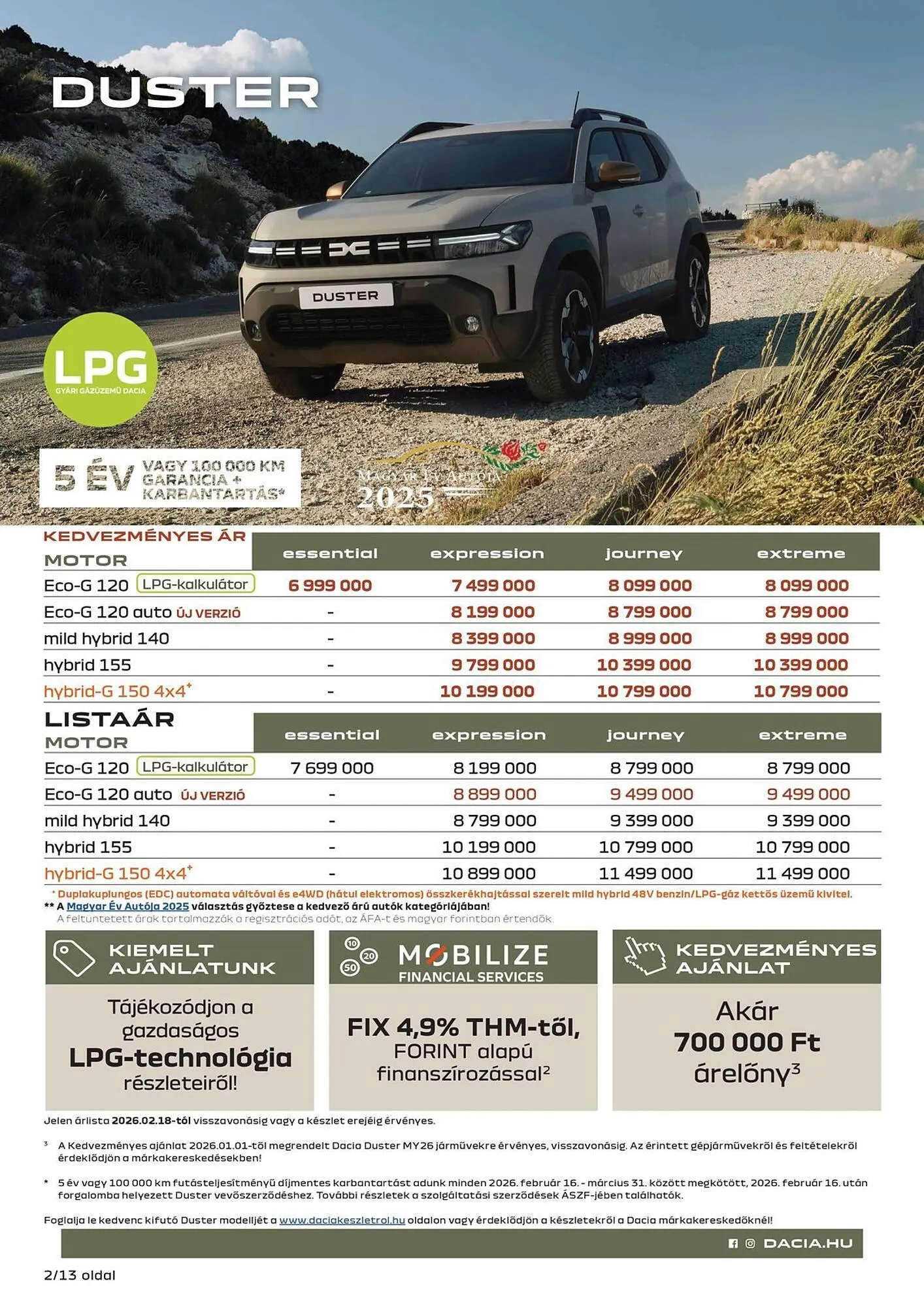 Katalógus Dacia akciós újság február 23.-tól április 4.-ig 2026. - Oldal 2