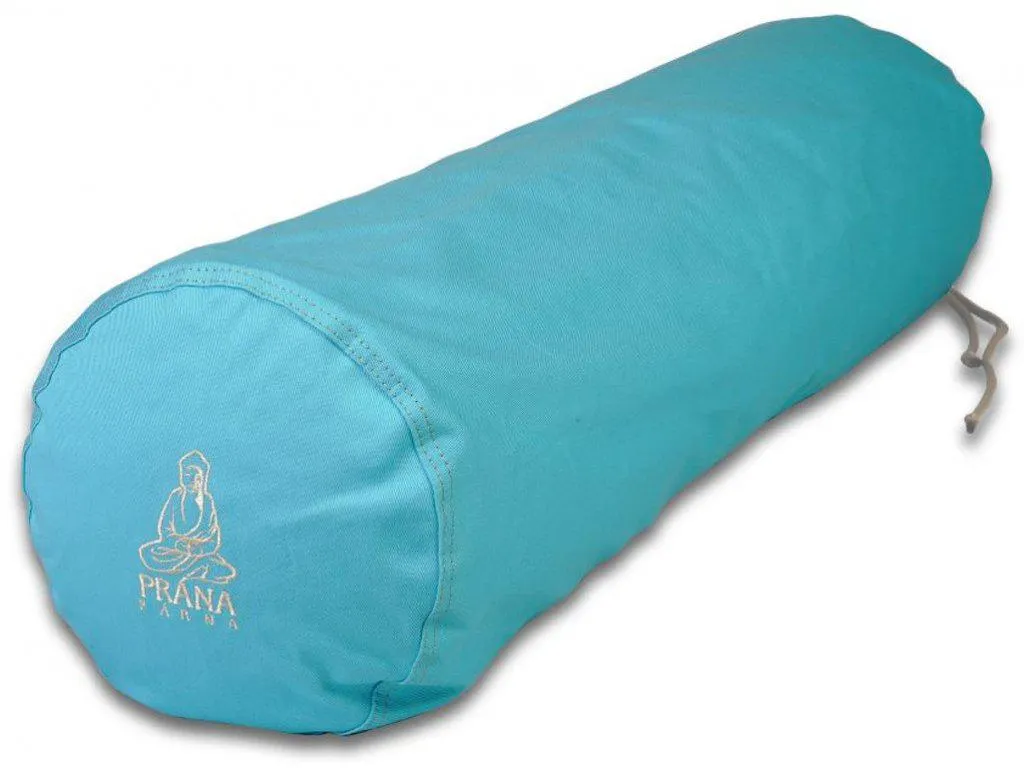 PRÁNA jóga hengerpárna huzattal - türkiz 70 x 20 cm | + Ajándék: utántöltő