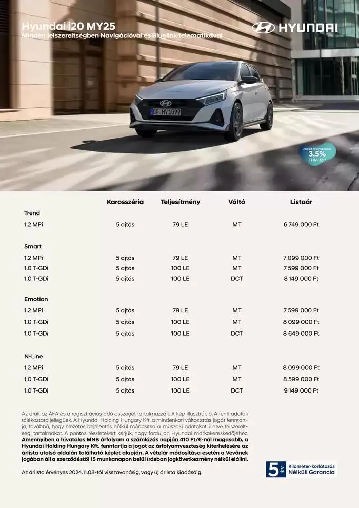 Katalógus Hyundai i20 Facelift akciós november 9.-tól november 9.-ig 2025. - Oldal 1