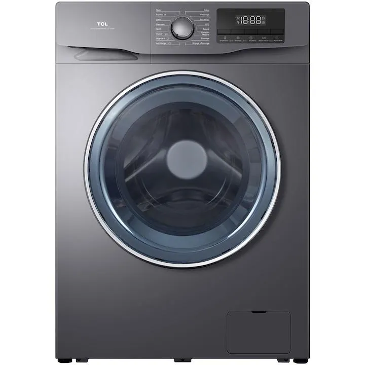 TCL FF0912SA0 mosógép, 9kg, 1200 RPM, BLDC Inverter motor, Steam Wash, Drum Clean, 24h késleltett indítás, Honeycomb Drum, Quick Wash 18min, Add Garment, 16 program, A energiaosztály, Ezüst