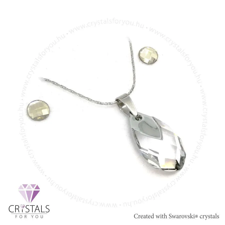 Csepp medálos szett Swanis® prémium kristállyal díszítve, rácsos csiszolású fülbevalóval