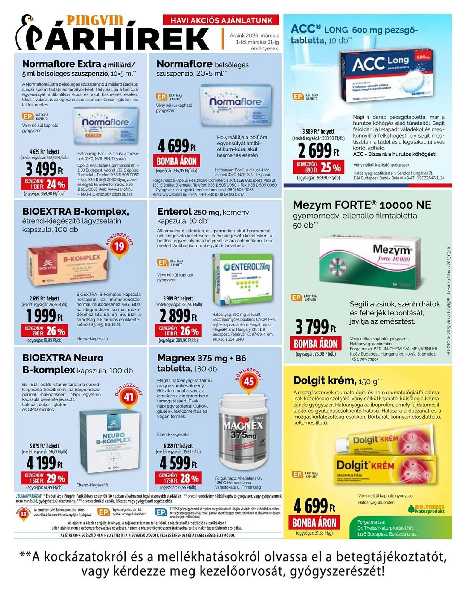 Katalógus Pingvin Patika akciós újság március 1.-tól március 31.-ig 2026. - Oldal 1