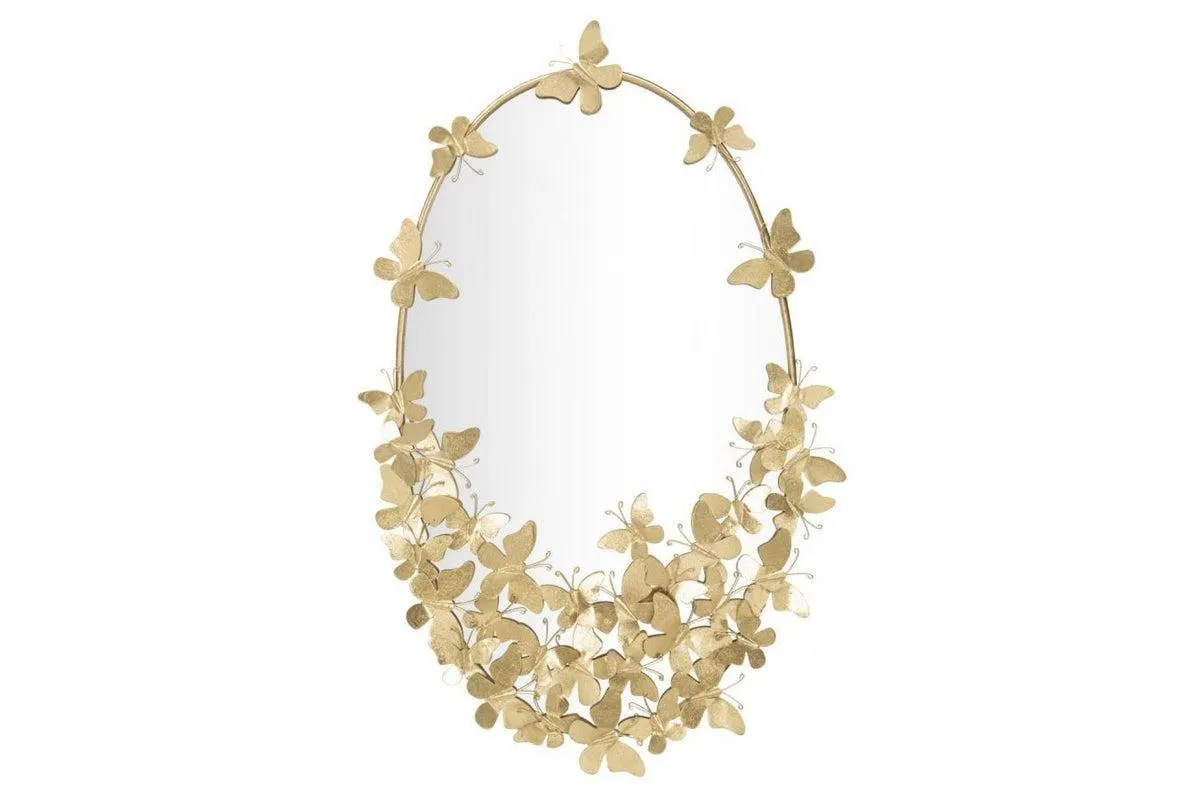 BUTTERFLY IV arany és tükröződő vas falitükör