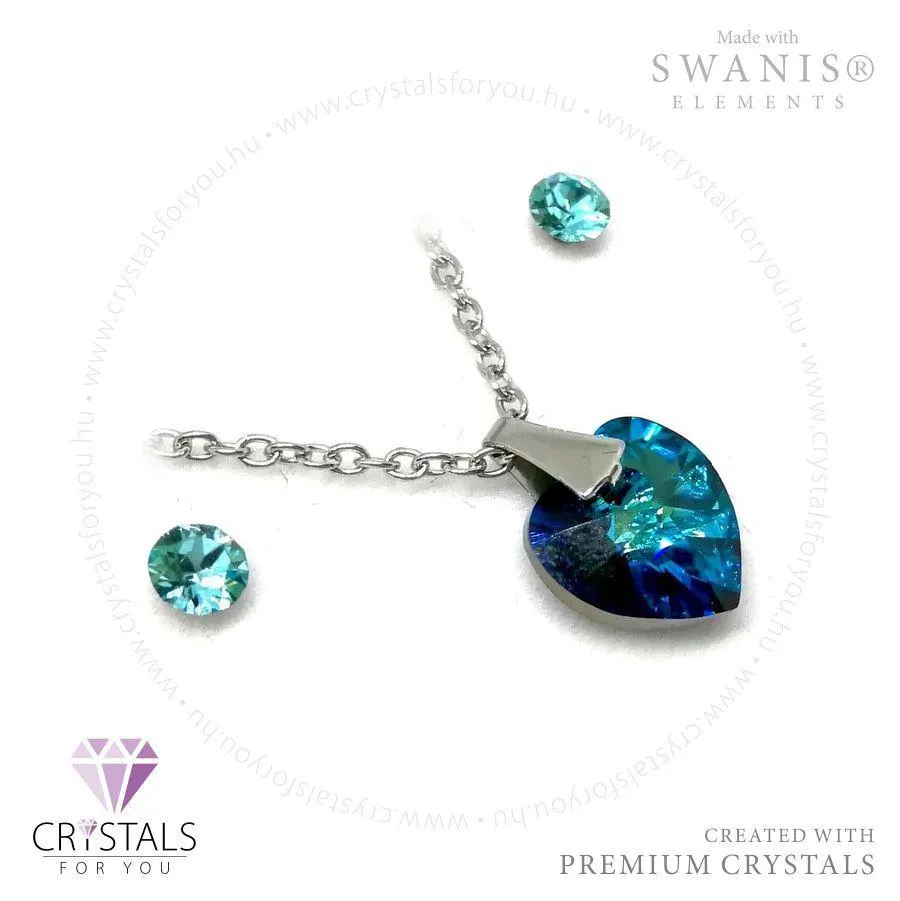 Szívecskés szett Swanis® prémium kristállyal díszítve