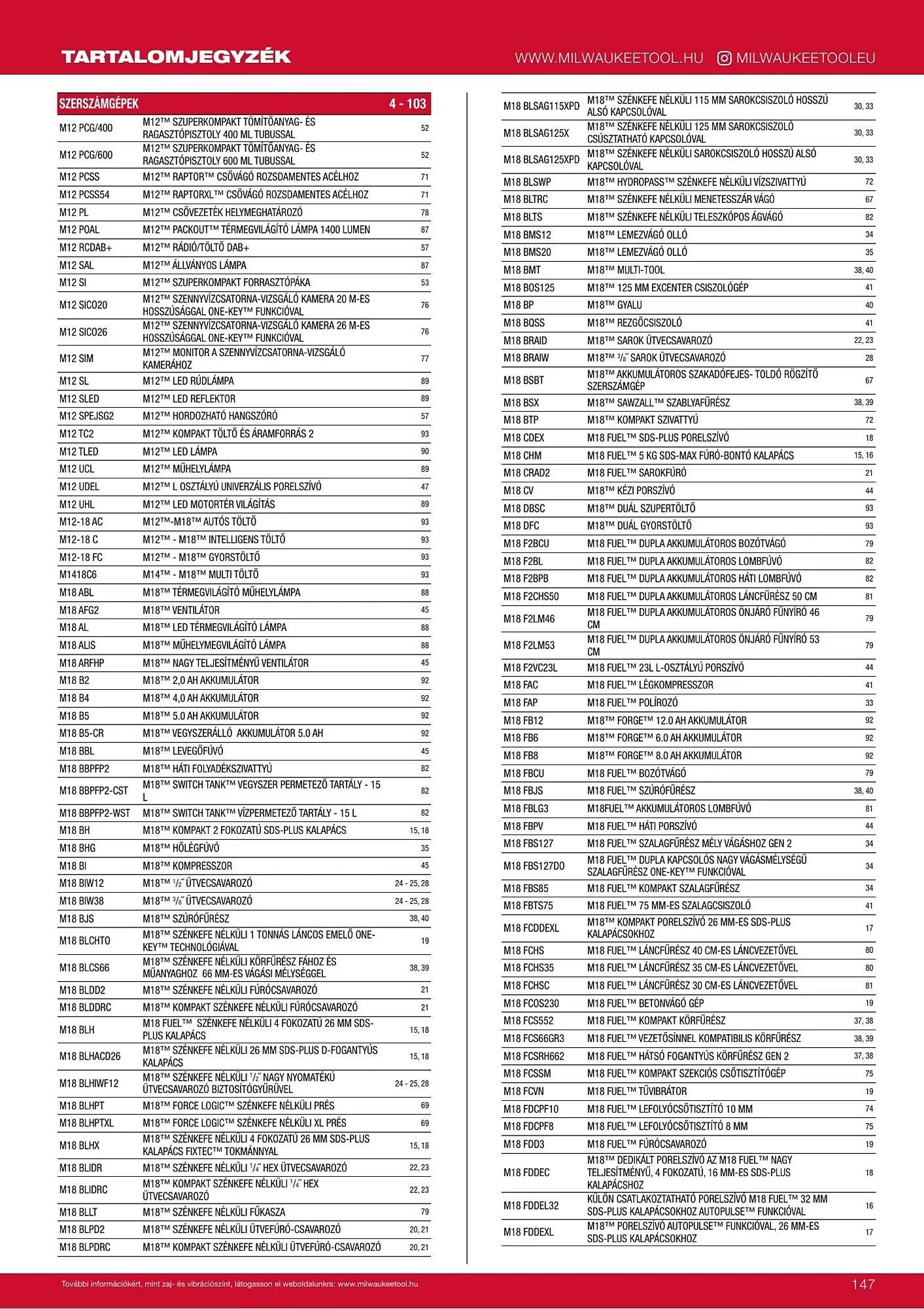 Katalógus Milwaukee akciós újság szeptember 16.-tól december 31.-ig 2026. - Oldal 147