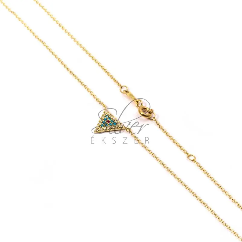 Sárga arany nyaklánc háromszög medállal