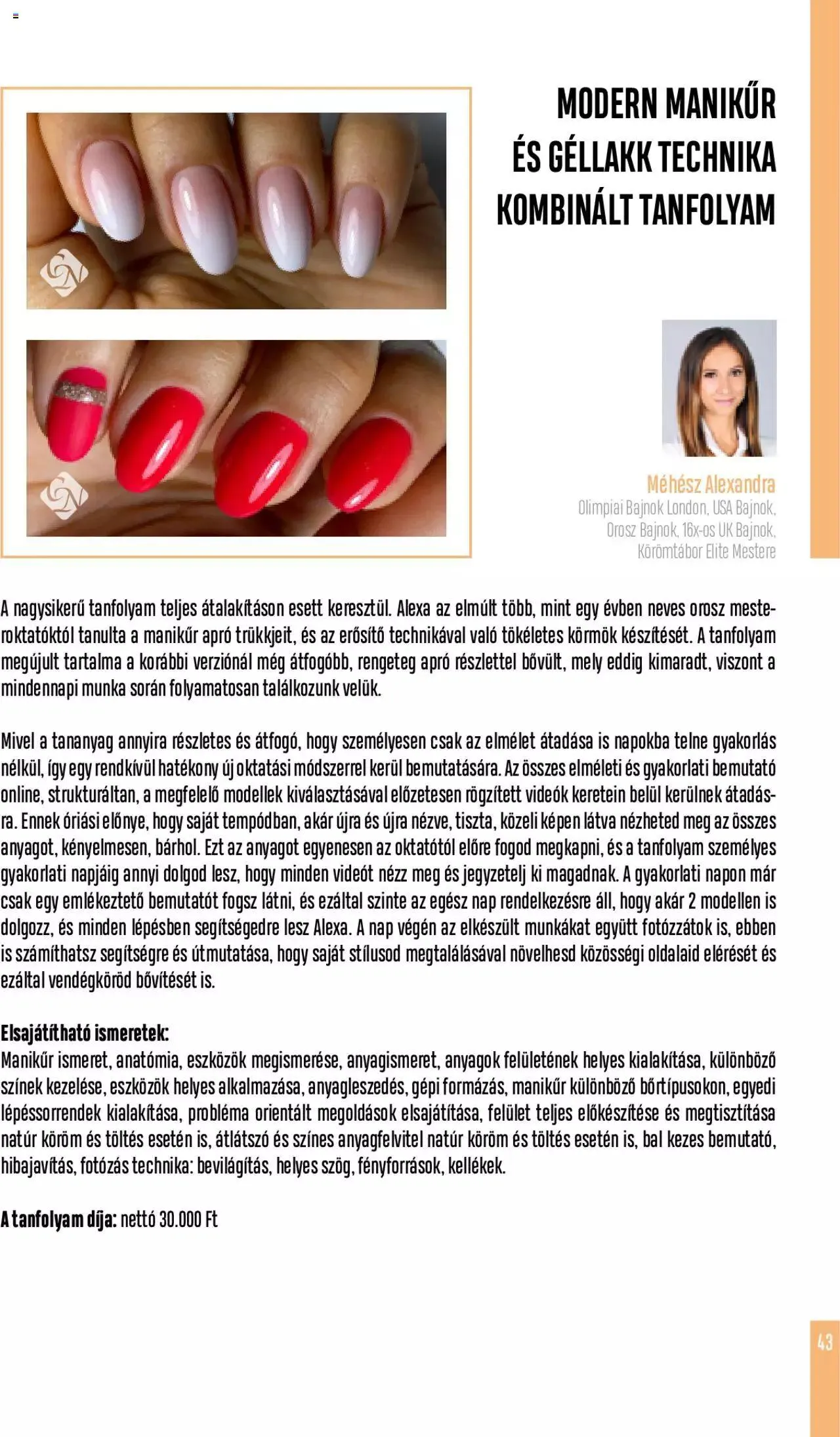 Katalógus Crystal Nails - Oktatási kézikönyv szeptember 5.-tól december 31.-ig 2023. - Oldal 43