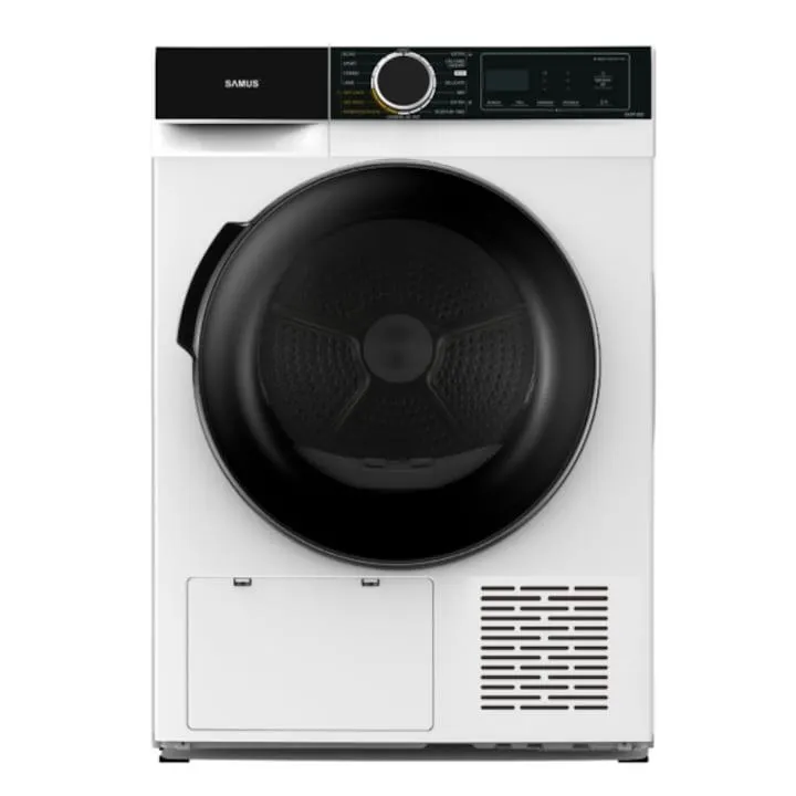 Samus SADP-833 Ruhaszárító, 8 kg, 15 program, Elektronikus kijelző, Szárítási eljárás típusa: hőszivattyú, A++ energiaosztály, Opciók: Időbeállítás, Intenzitás, Gyűrődésmentesítés, Gyermekbiztonság