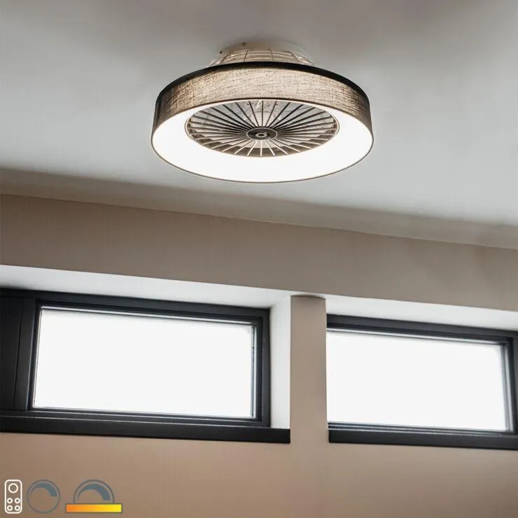 Fekete mennyezeti ventilátor távirányítóval - Emily