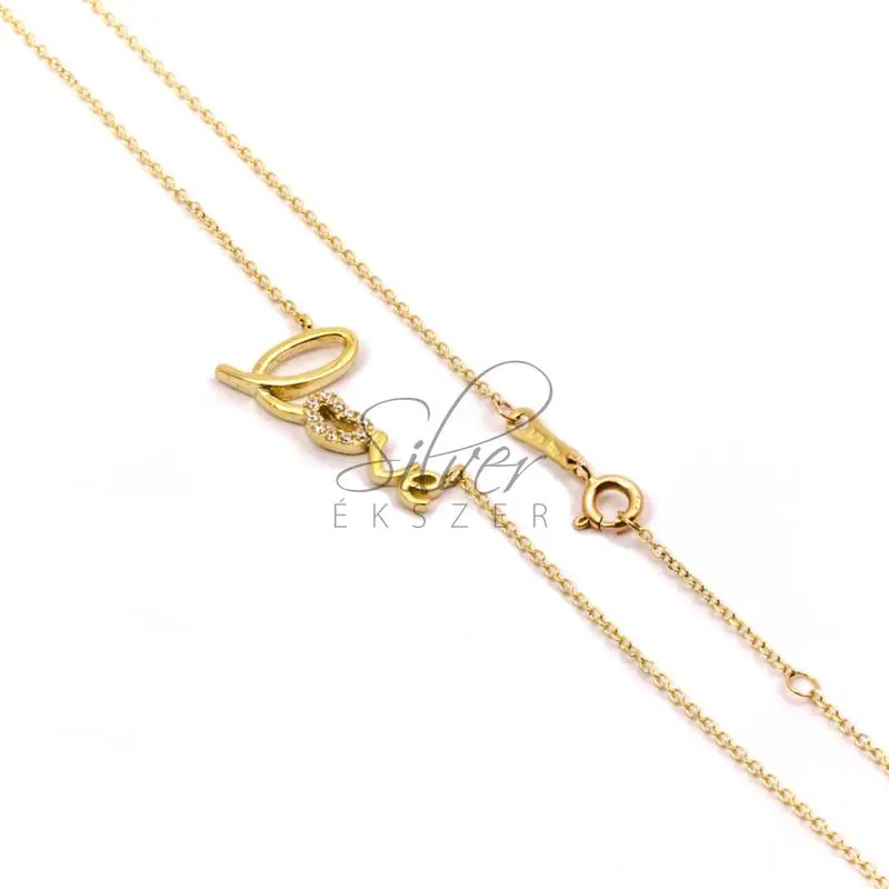 Sárga arany nyaklánc love betéttel