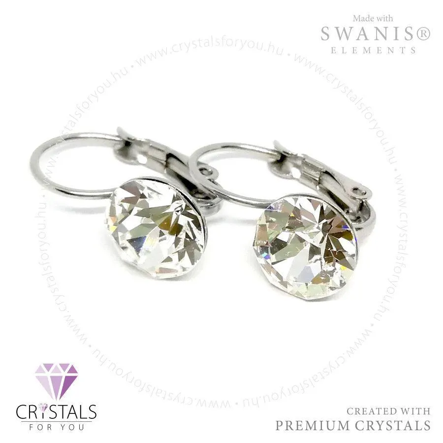 Kör alakú Swanis® prémium kristállyal díszített francia kapcsos fülbevaló