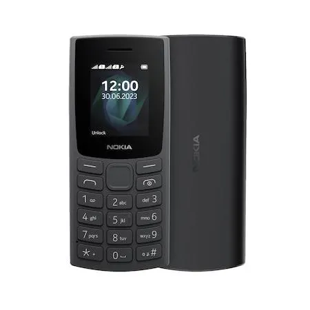Nokia 105 (2023) mobiltelefon, dual sim, fekete, kártyafüggetlen, magyar menüs