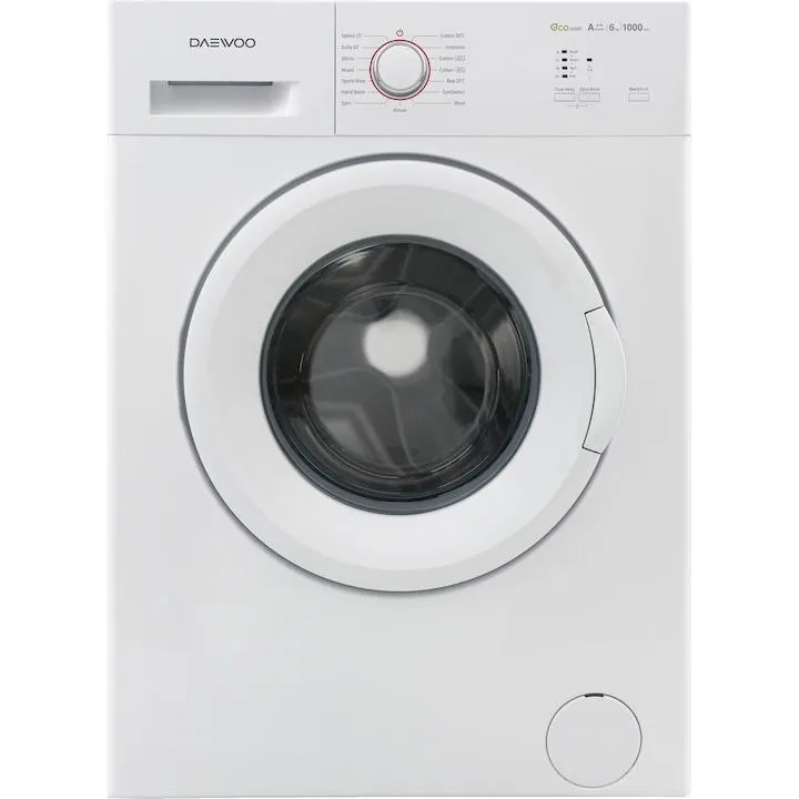 Daewoo DWD-MV1011 Elöltöltős mosógép, 6kg, 1000 ford/perc, A++ energiaosztály, Fehér