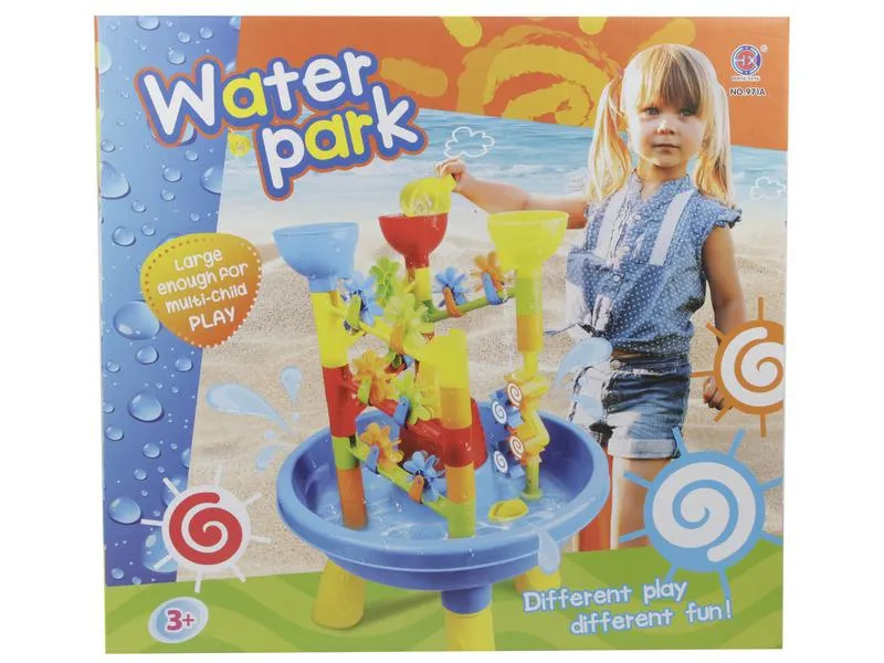 Homokozó asztalka vízimalmokkal