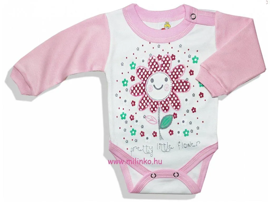 Baba body - FLOWER, rózsaszín és fehér