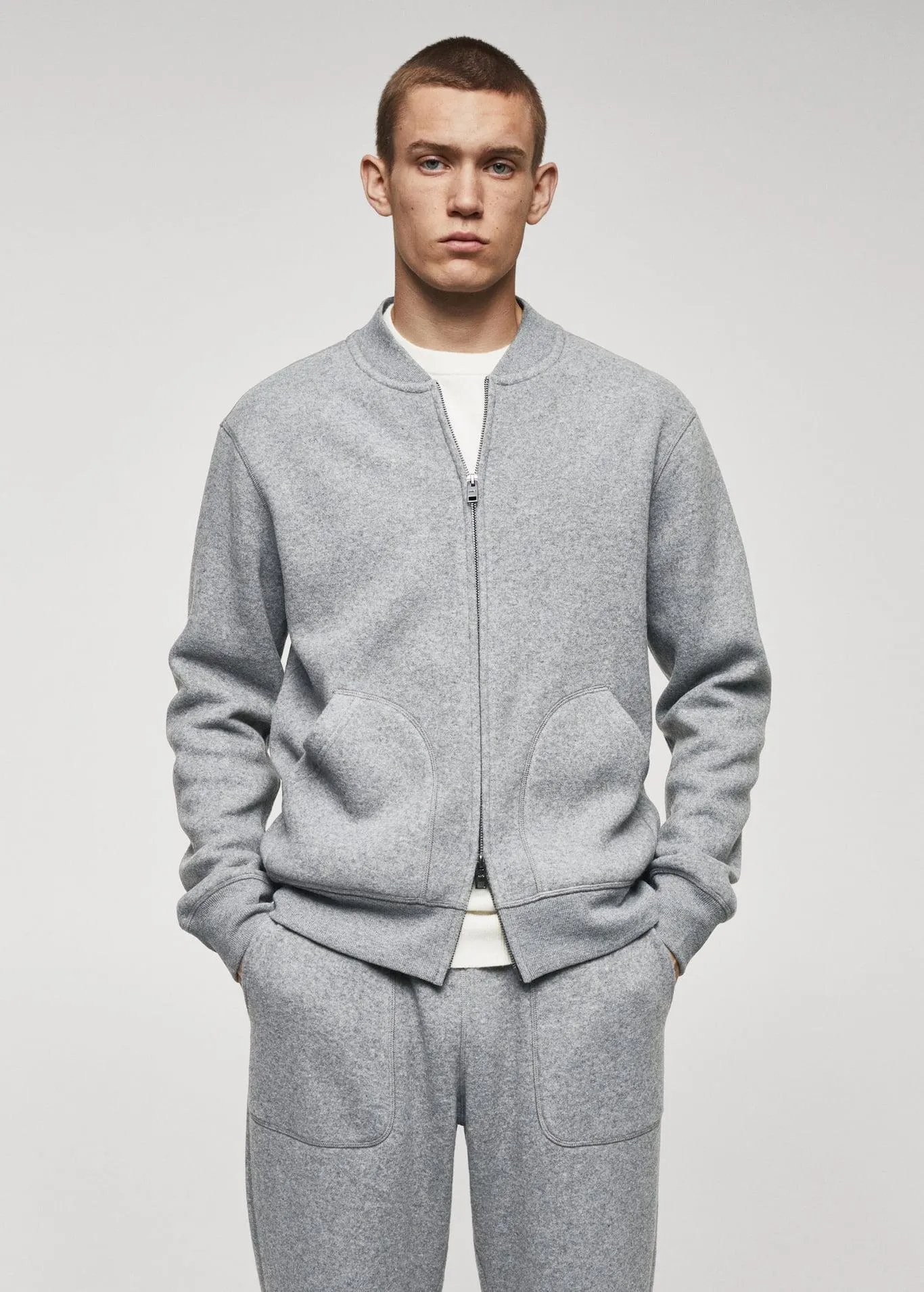 Bomber gyapjúkeverék melegítőfelső