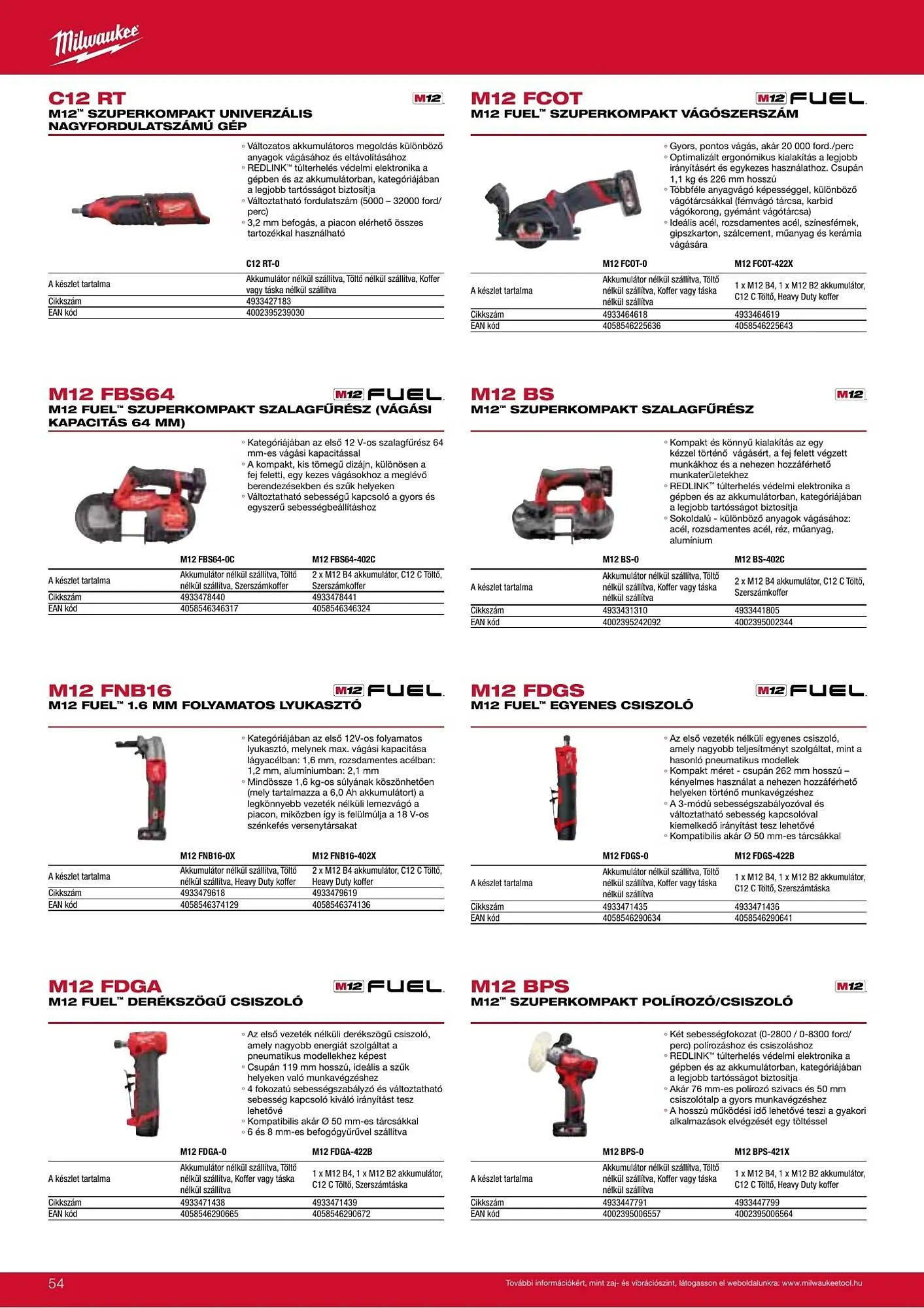 Katalógus Milwaukee akciós újság szeptember 16.-tól december 31.-ig 2026. - Oldal 54