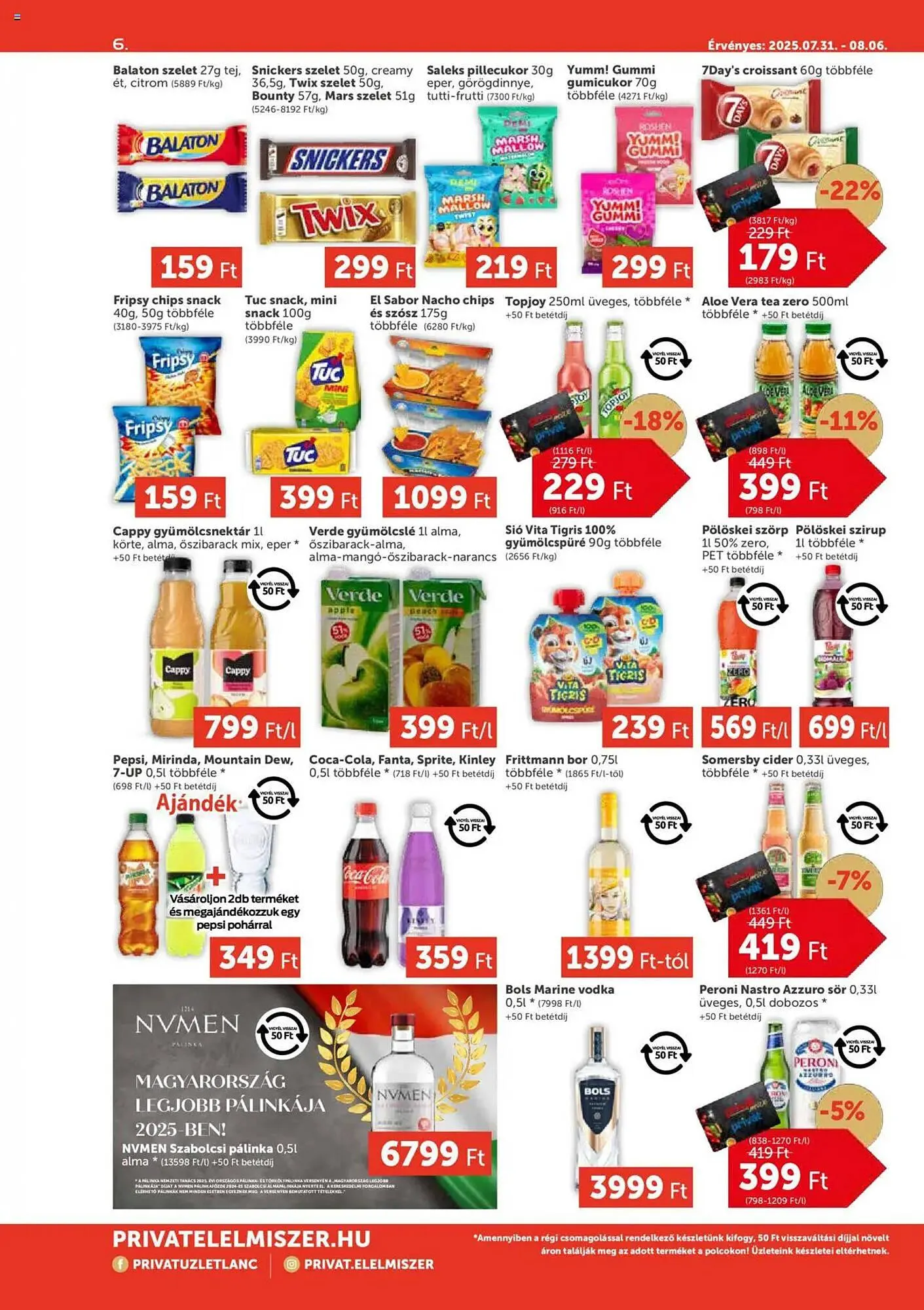 Katalógus PRIVÁT akciós újság július 31.-tól augusztus 6.-ig 2025. - Oldal 6
