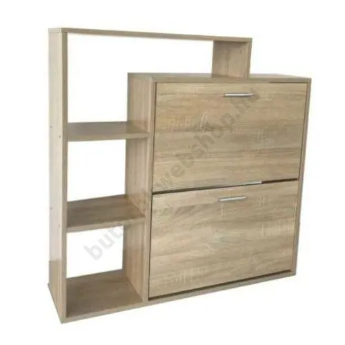 Polcos cipőszekrény, fehérített tölgy