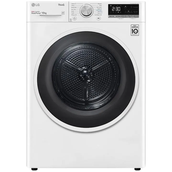 LG RH10V9AV4W Hőszivattyús szárítógép, 10 kg, Eco Hybrid™ DUAL Inverter, A energiaosztály, Fehér