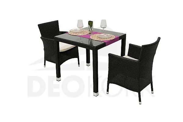 Műrattan Garden rattan szerelvény MODENA I. 1 + 2 (fekete)