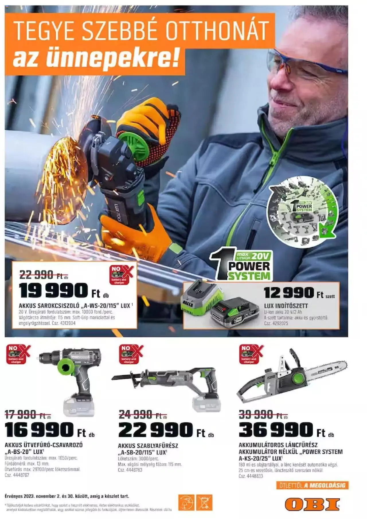 Katalógus OBI Akciós újság november 2.-tól november 30.-ig 2023. - Oldal 1