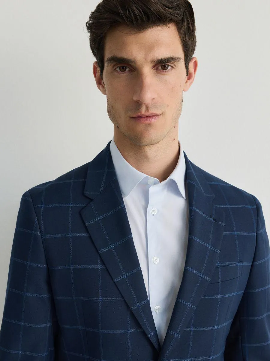 Kockás slim fit blézer